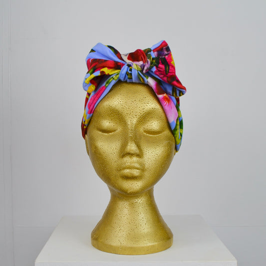 Snakes & Flowers - Velvet Headwrap - Lilac