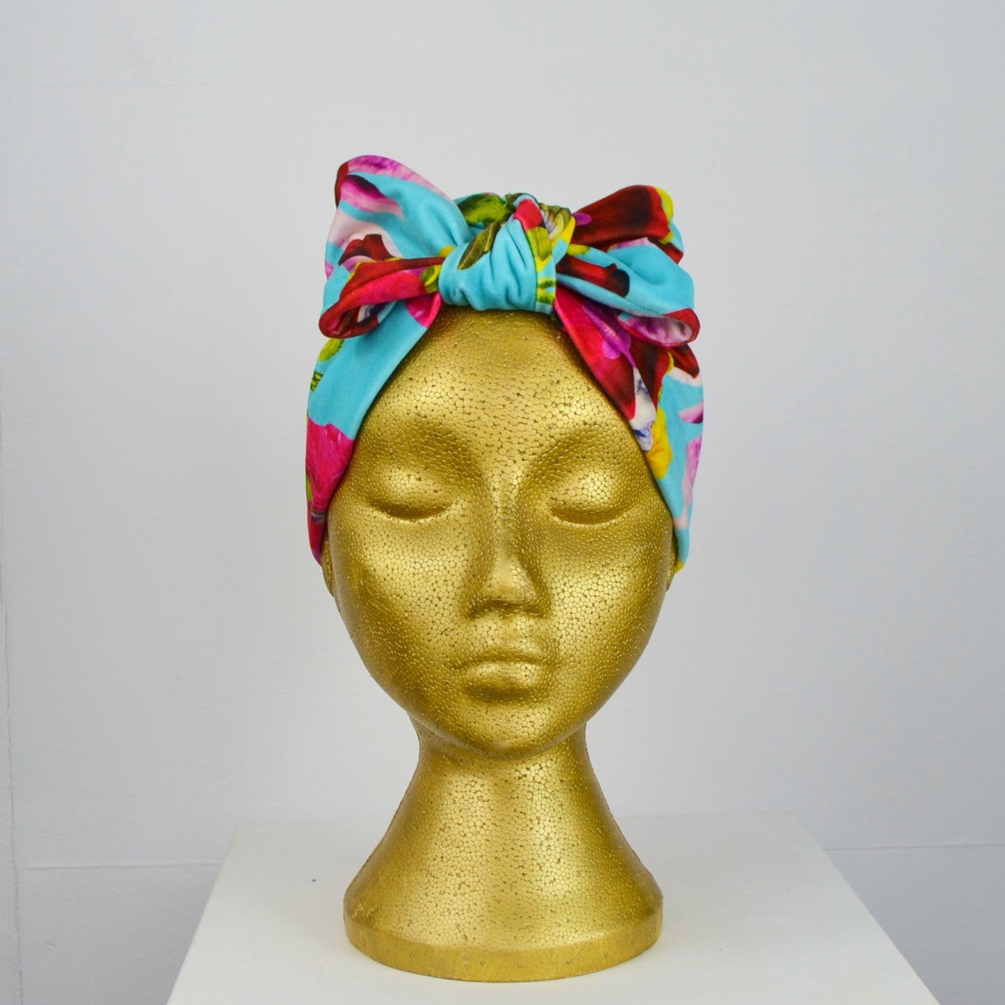 Snakes & Flowers - Velvet Headwrap - Turquoise