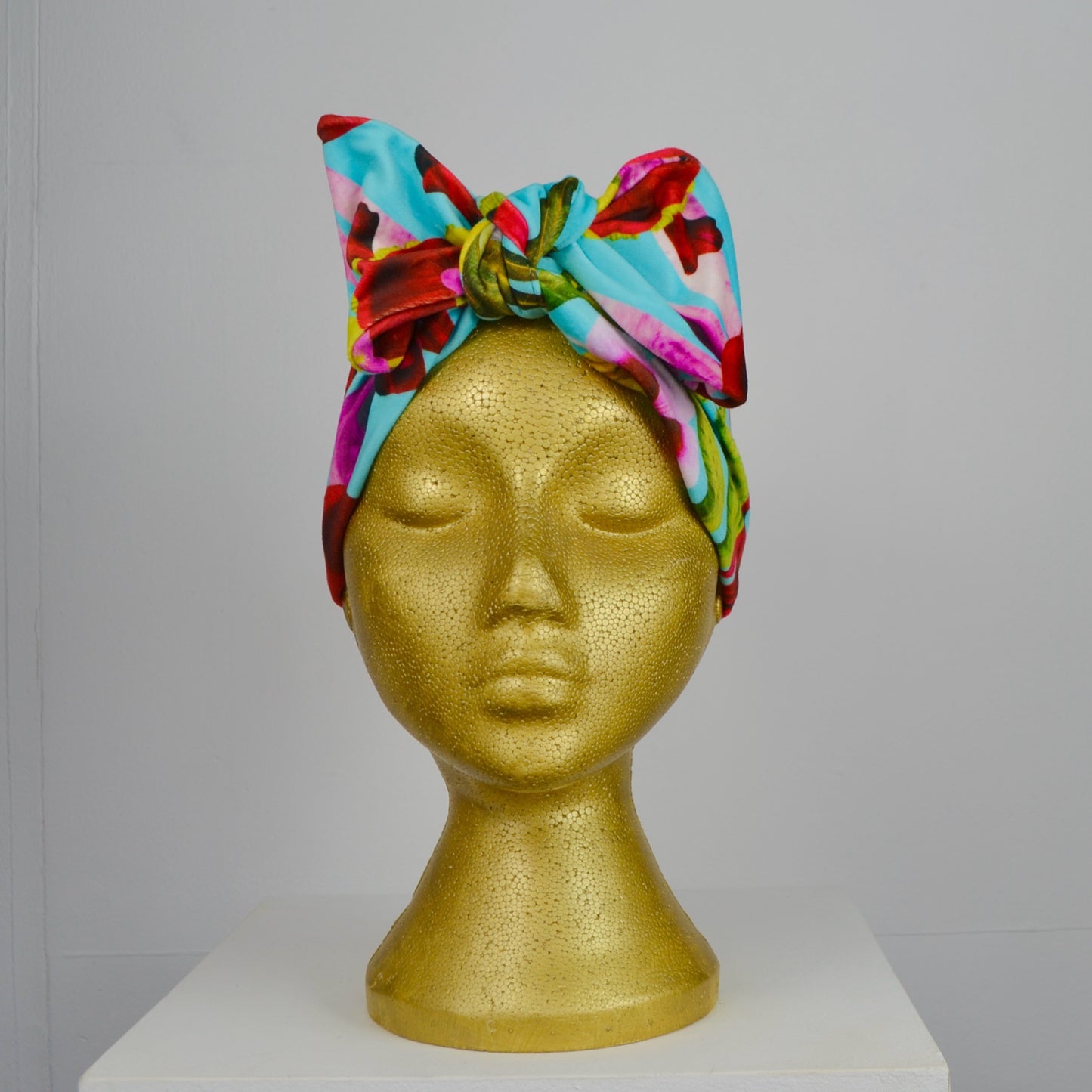 Snakes & Flowers - Velvet Headwrap - Turquoise