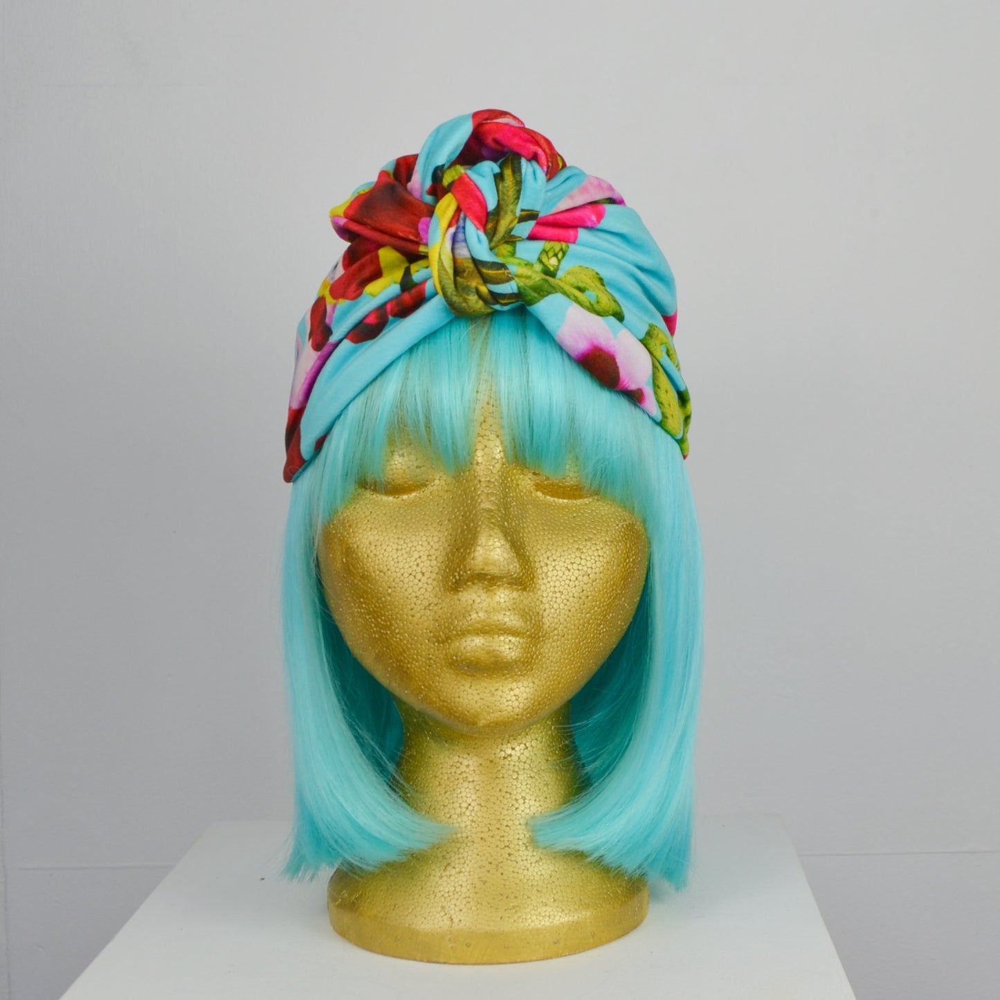 Snakes & Flowers - Velvet Headwrap - Turquoise