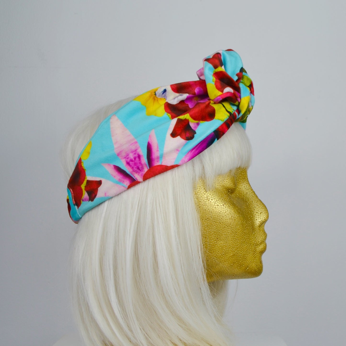 Snakes & Flowers - Velvet Headwrap - Turquoise