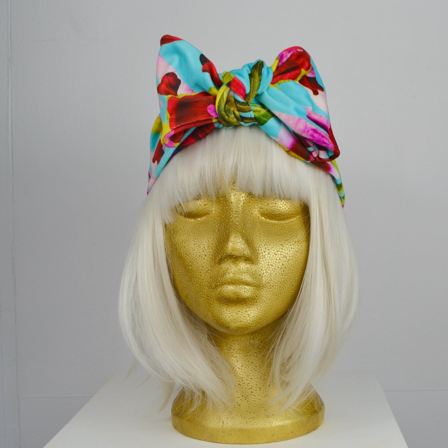 Snakes & Flowers - Velvet Headwrap - Turquoise