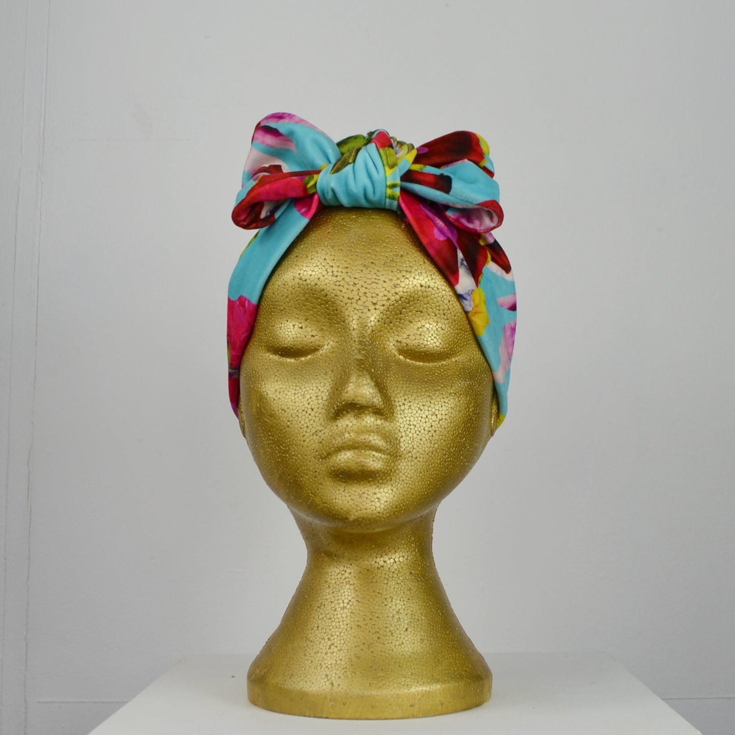 Snakes & Flowers - Velvet Headwrap - Turquoise