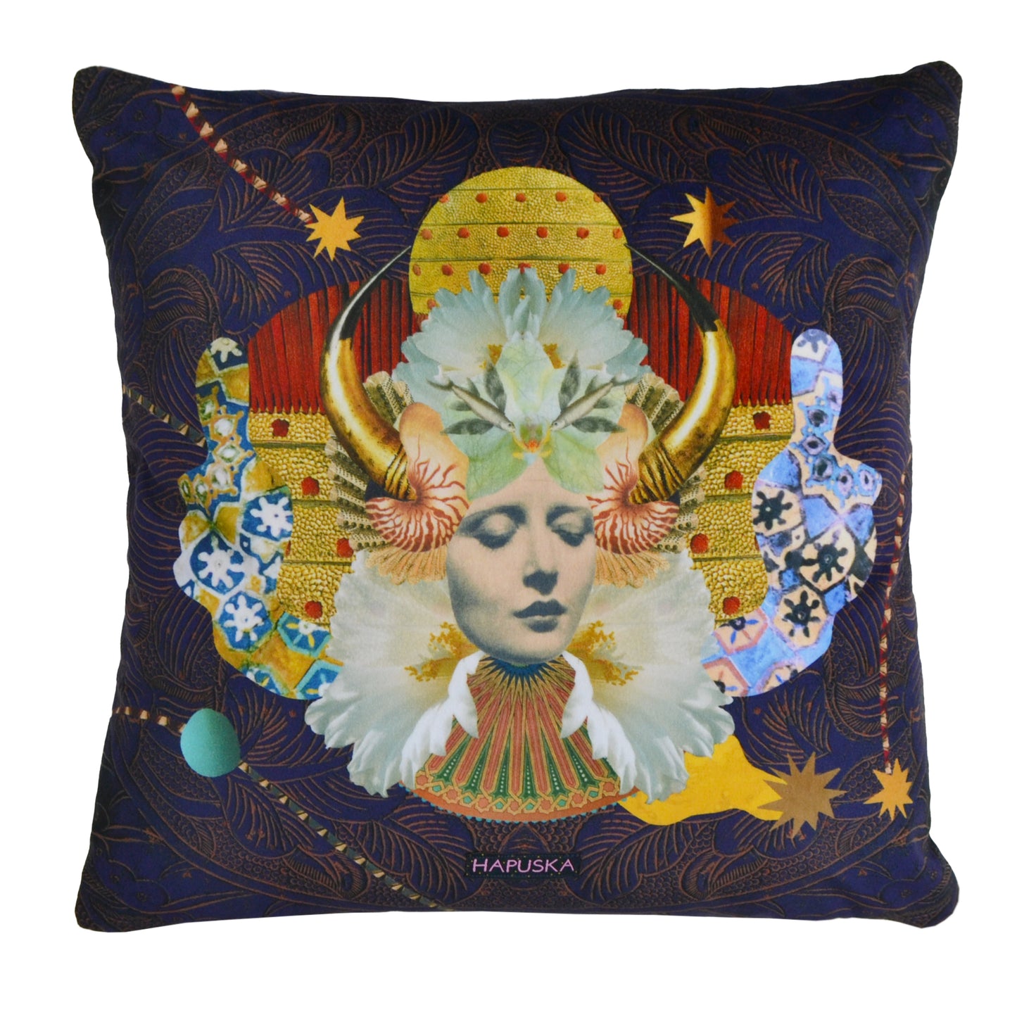 Hathor Cushion - Navy - Eco Velvet