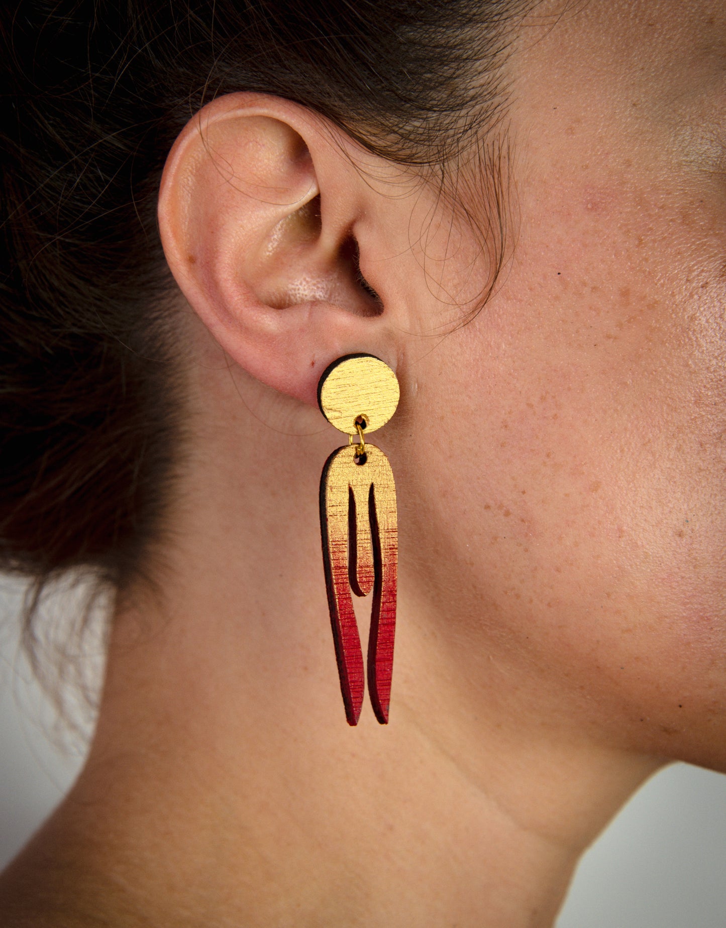 Red Spear Earrings