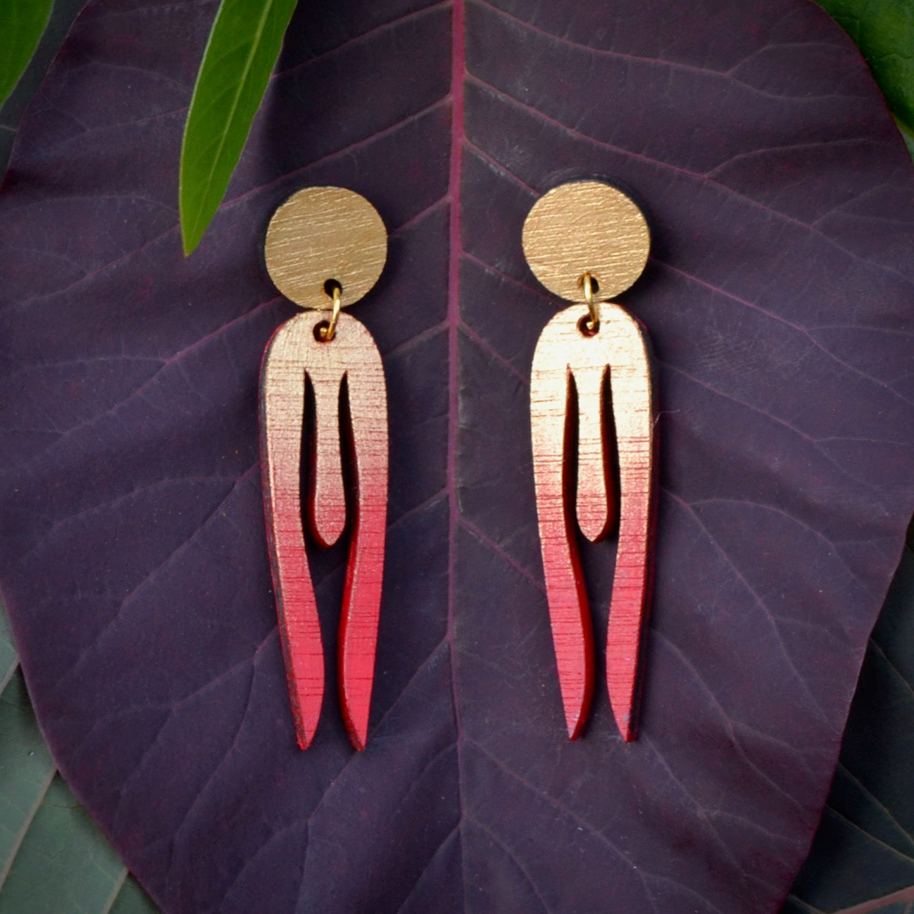 Red Spear Earrings